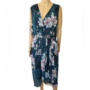 NEW City Chic Plus Size Jade Blossom Boho Floral Sleeveless Midi Wrap Dress